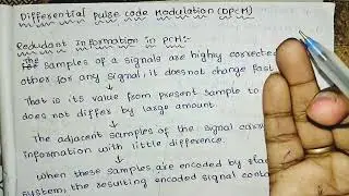 DPCM|DPCM transmitter|DPCM receiver|Digital communications|