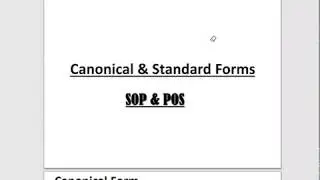 SBO - Digital Electronics - Canonical Form