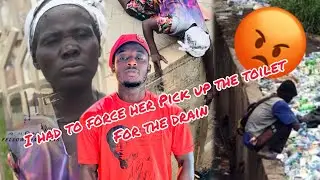 I had to make this woman pick up her toilet from the main Accra Kaneshie first light Drain