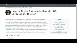 How to Start a Business in Georgia | GA Corporations Division