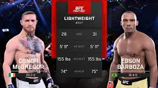 Полный бой Конора Макгрегора против Эдсона Барбозы - симуляция UFC 5 (ИИ против ИИ)