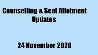 BHU Counselling & Seat Allotment Updates 24 Nov 2020 #BHU #entrance #EXAM2020 #counselling