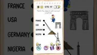 brain test level 137 Match the objects with Correct countries