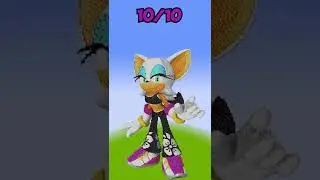 Rouge the Bat Pixel Art in Minecraft #shorts