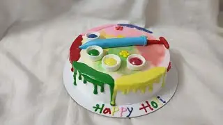 Holi theme cake #holicake #colourfulcake #youtubevideo