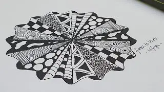 Eps. 23 Circle Wheel | Easy drawing for beginners | zentangle patterns | mandalas | doodles