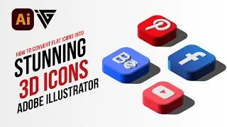Convert Flat Icons Into 3D Icons In Illustrator #Design #adobeillustrator #3d #icon #illustration