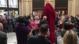 Unveiling of Morecambe and Wise Statue in  Blackpool Winter Gardens