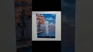 Easy way to paint full moon scenery || poster color painting || borsha's art world