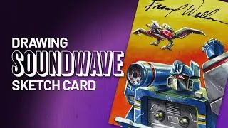 Hand-Drawn Soundwave Sketch Card from Transformers 40th Anniversary Set | Signed by Frank Welker