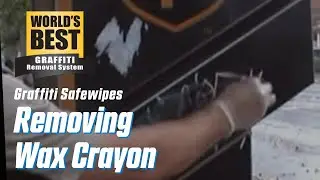 Graffiti Safewipes Remove Wax Crayon off UPS Dropbox