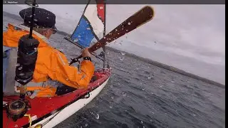 Paddle-sailing a Kaskazi Marlin kayak using a Falcon sail in Argyll, Scotland.