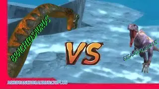 Epic dinosaur battle match s1 gd 3 giganotosaurus vs brachiosaurus showdown @pong1977 
