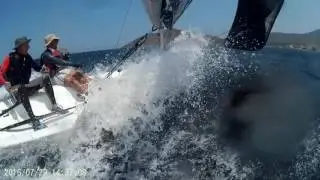 Topaz dingy planing and  a dip