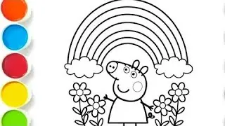 How to Draw Peppa Pig and Rainbow | Step by Step Drawing for Kids | Easy Art Tutorial for Beginners