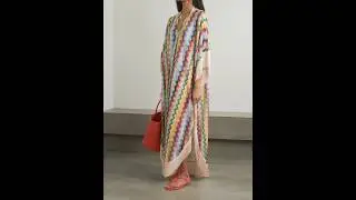 MISSONI Mare fringed d&eacute;grad&eacute; stripes crochet-knit kaftan #newfashionbrand #fashion #exclusiveluxury