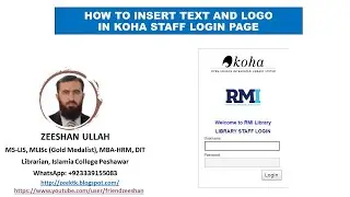 How to insert Text and Logo in Koha Staff Login Page
