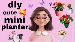 Diy cute mini planters 😮 With nail paint bottle se amazing mini flower. Diy amazing mini planters 