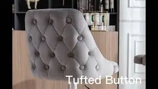 2er Set Barhocker aus Samt Bistrohocker mit R&uuml;cklehne Barstuhl h&ouml;henverstellbar