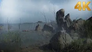 Deep sleeping sounds water flowing in lake for stress relief | walking through heaven