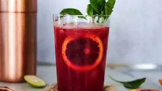 Mocktail Recipe: Blood Orange & Basil Mocktail by Everyday Gourmet with Blakely