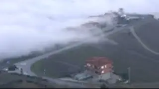 Low crawling fog in the mountains