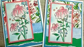 🌷Wow Card with Mixed Media Florals DSP !