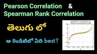 Lecture 14 - Pearson Correlation Coefficient in Telugu || Statistics in Telugu || Machine Learning