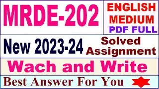 MRDE 202 solved assignment 2023-24 in English / mrde 202 solved assignment 2024 / ignou mrde202 2024