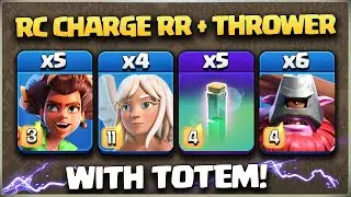 Rc Charge Root Rider + Thrower are UNSTOPPABLE! TH18 Rc Charge Thrower Attack | Best TH18 Attack coc