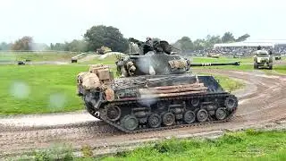 Tigerday 2025, Bovington tank museum, USA ww2 Sherman Fury tank, on display 4k video
