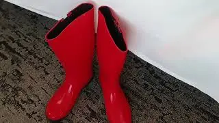 Red Rubber Boots for the Ball
