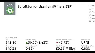 Week 6 Stock Portfolio Challenge. A new Uranium ETF  (URNJ) and what it might mean for Uranium bulls