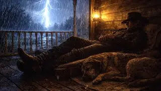 RDR2 ASMR Sleeping on the Porch in Heavy Rain & Thunder | Night Refreshing Ambience