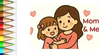 Mommy and me  painting tutorial ,  colouring, drawing for kids and toddlers 