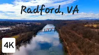 Aerial Drone Views of Radford, VA (in late winter) | 4K - Home of Radford University