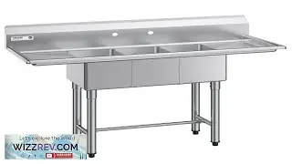 VEVOR 3 Compartment Sink 18 Gauge 304 Stainless Steel 10