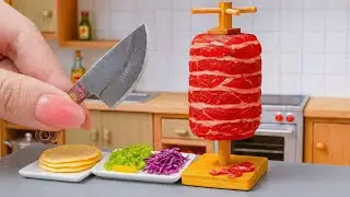 How to Make Miniature Cooking Luxury Wagyu Beef Doner Kebab Recipe Step by Step