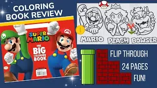 Super Mario The Big Coloring Book ASMR Coloring Book Flip Through Product Review + Coloring Tips