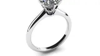White Gold 6 prong Solitaire Ring