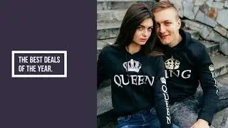 Poshfeel 2018 King Queen Printed Couple Hoodies Women Men Sweatshirt Lovers Couples Hoodies Casual