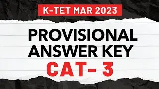 K TET CAT 3 MARCH 2023 Provisional Answer Key | Page Three Academy