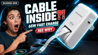 SHARGE 3-in-1 Power Bank 10000mAh Review ⚡ Built-in Cable | Fast Charging Portable Power Bank