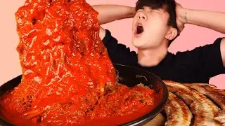 RUS SUB)Сплошная э Смысл Еда Mukbang🔥Spicy Noodles Challenge Korean ASMR 후니 Hoony Eatingsound