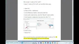How to play 5.1 audio in VLC on Windows PC?