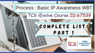 TCS iEvolve course id 67539/FULL list/ Basic IP Awareness/ Part 1/Questions n Answers