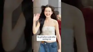 My girlfriend before and after seeing me🥰🤣 #girlfriend #couple #boyfriend #love #fyp