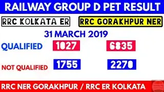 31 March Group D PET RESULT RRC Kolkata [ ER ] & RRC Gorakhpur [ NWR ]