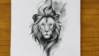 Charcoal drawing tutorial | Charcoal Lion drawing | Step by step shading | Lion sketch