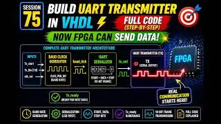 75 ~ VHDL Project : Build UART Transmitter in VHDL | Full Code (Step-by-Step) Now FPGA Can Send Data